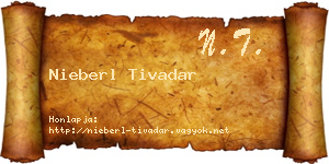 Nieberl Tivadar névjegykártya